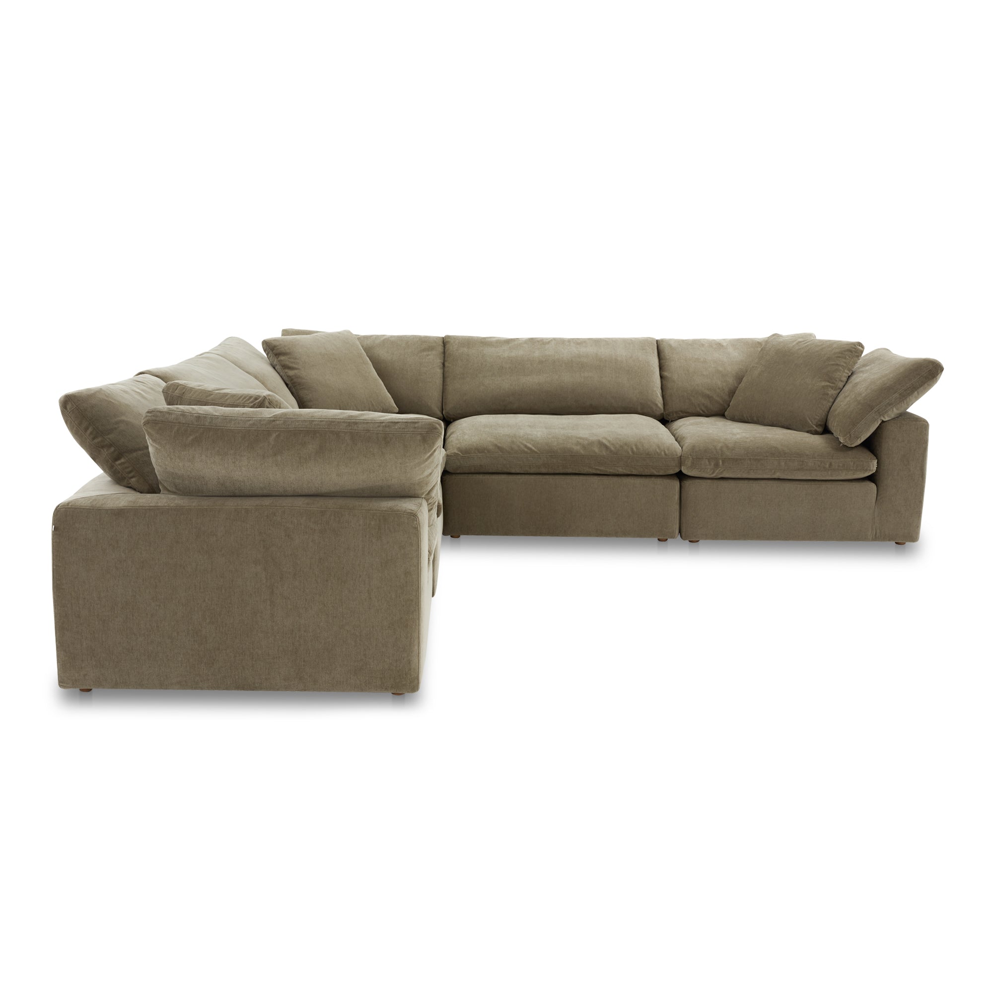 Moe's Home Collection Clay Classic L-Shaped Modular Sectional ~ Desert Sage Green Performance Fabric - Image 3