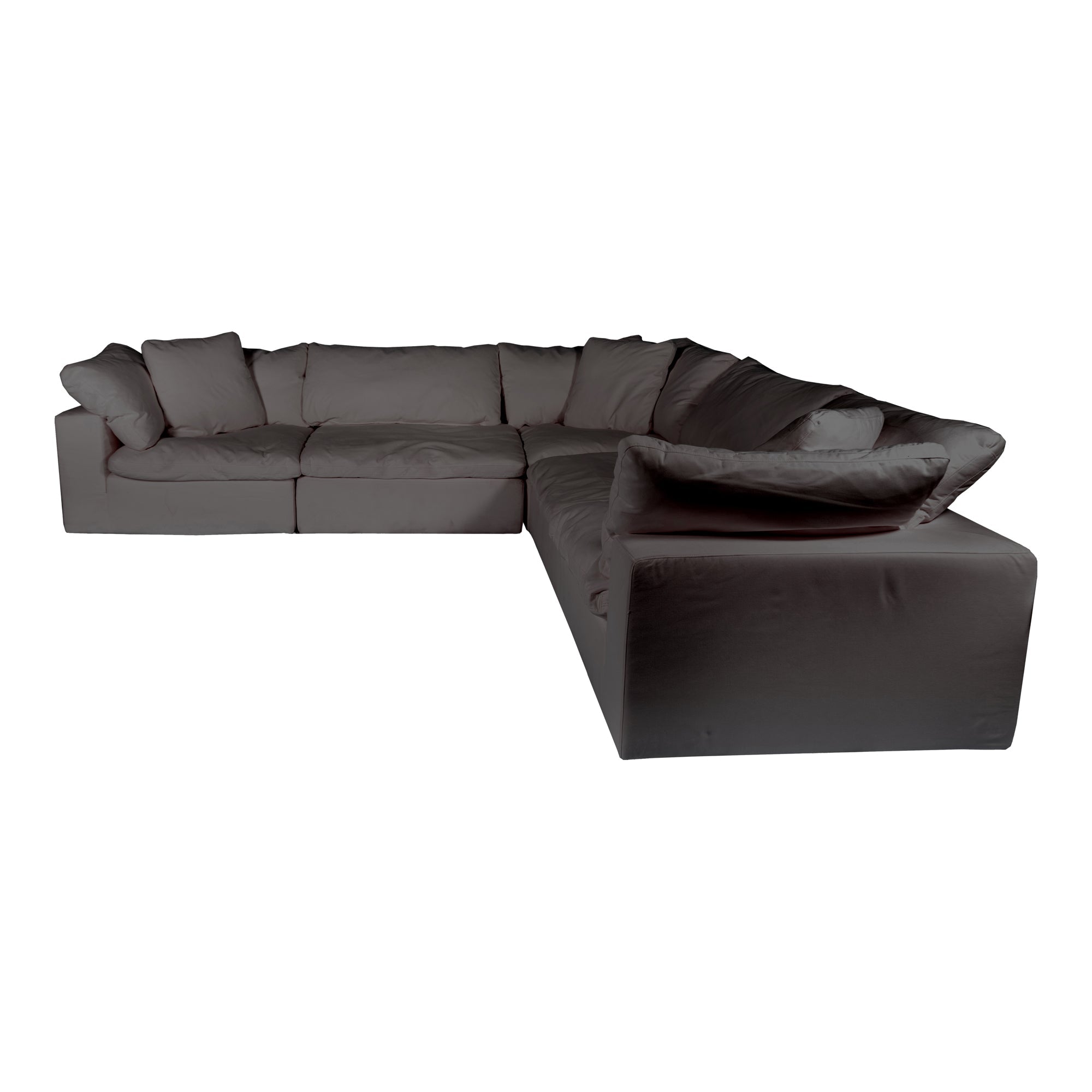 Moe's Home Collection Clay Classic L-Shaped Modular Sectional ~ Light Grey LiveSmart Performance Fabric - Image 2