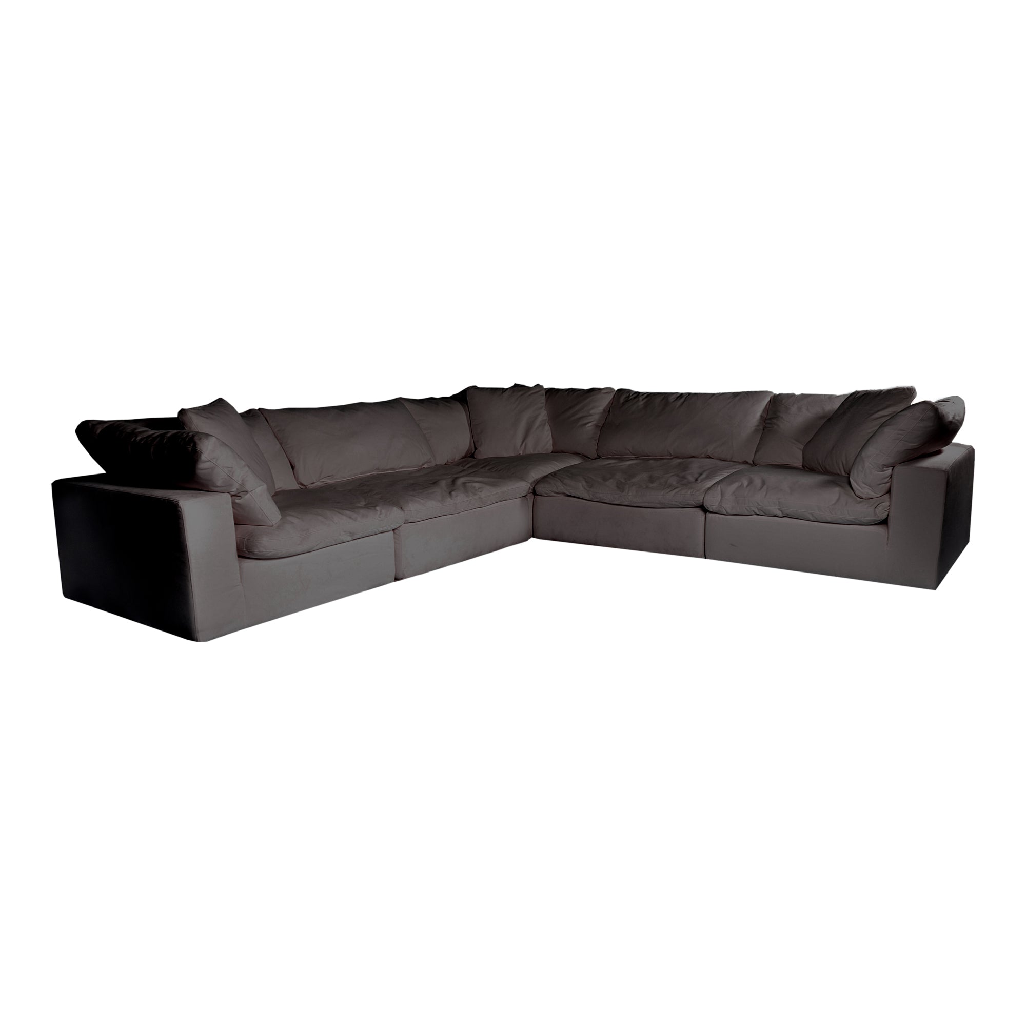 Moe’s Home Collection Clay Classic L-Shaped Modular Sectional ~ Light Grey LiveSmart Performance Fabric