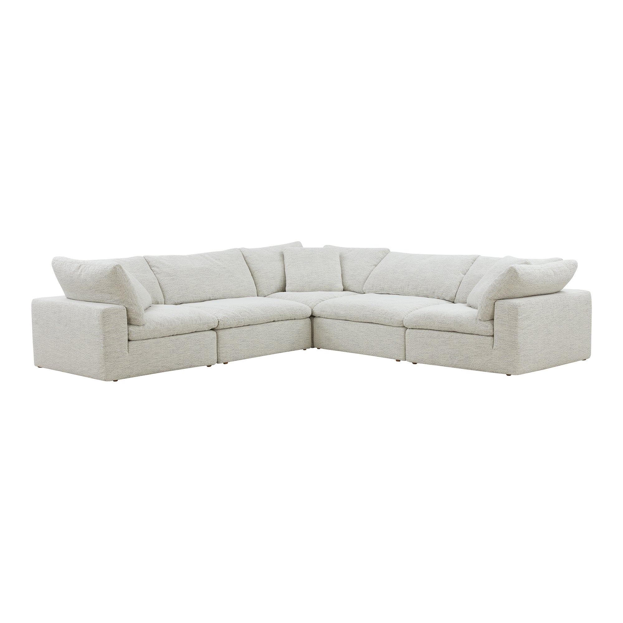 Moe’s Home Collection Clay Classic L-Shaped Modular Sectional ~ Coastside Sand Performance Fabric