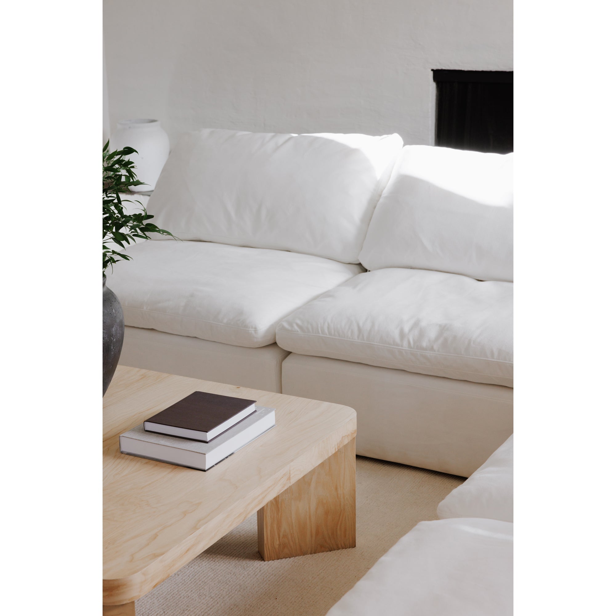 Moe's Home Collection Clay Dream Modular Sectional ~ Cream White LiveSmart Performance Fabric - Image 3