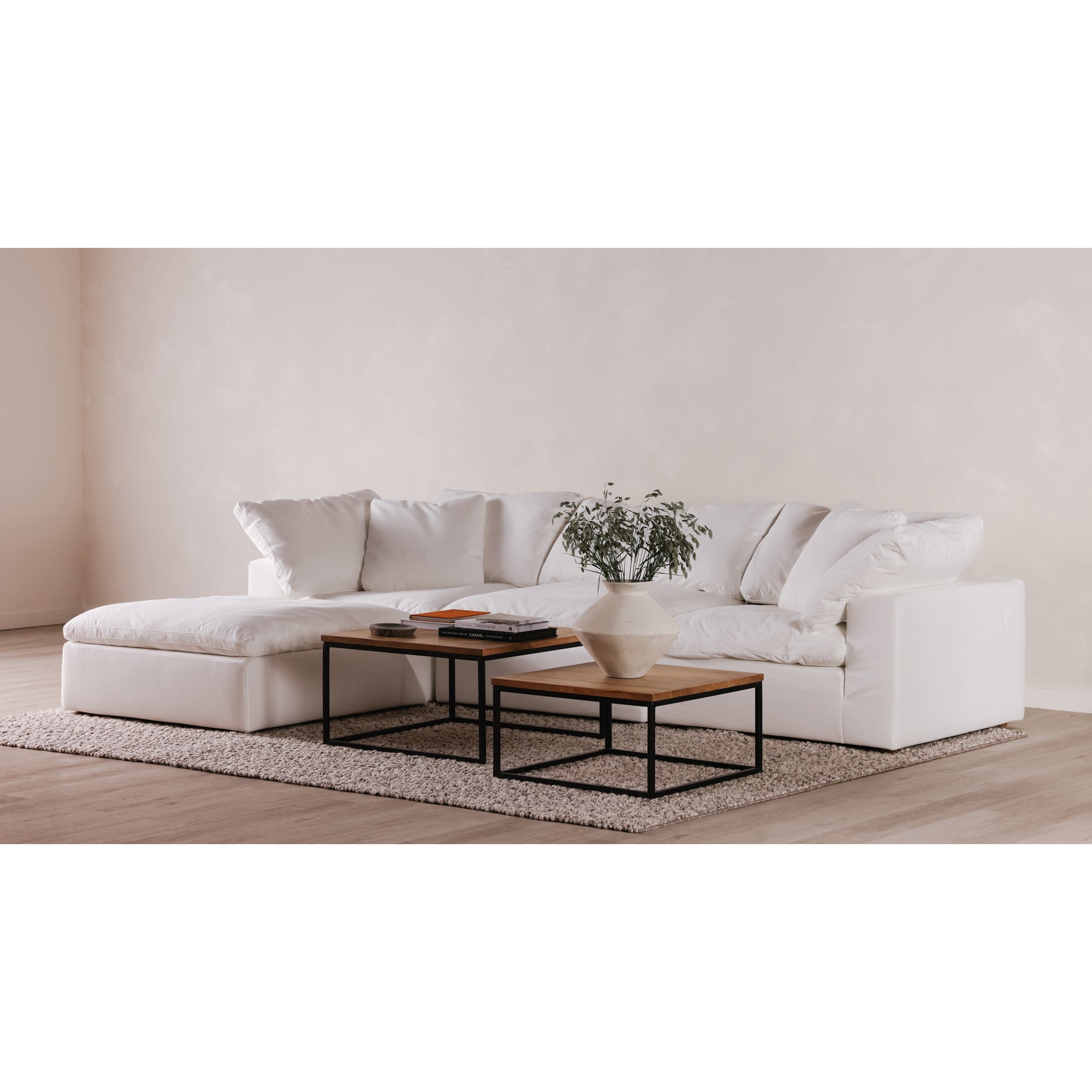 Moe's Home Collection Terra Condo Lounge Cream White Modular Sectional - Image 1