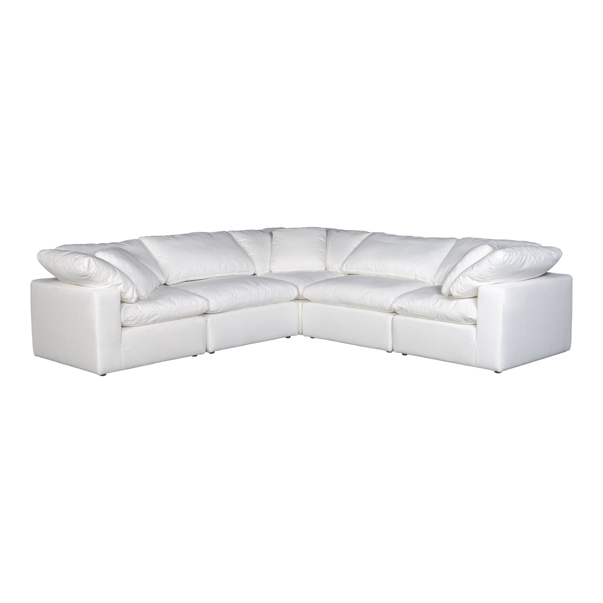 Moe's Home Collection Terra Condo Cream White Classic L-Shaped Modular Sectional - Image 1