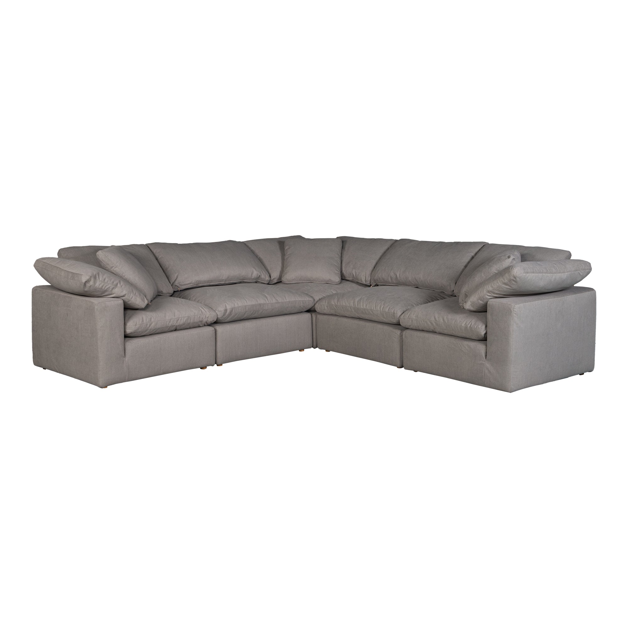 Moe's Home Collection Terra Condo Light Grey Classic L-Shaped Modular Sectional - Image 1
