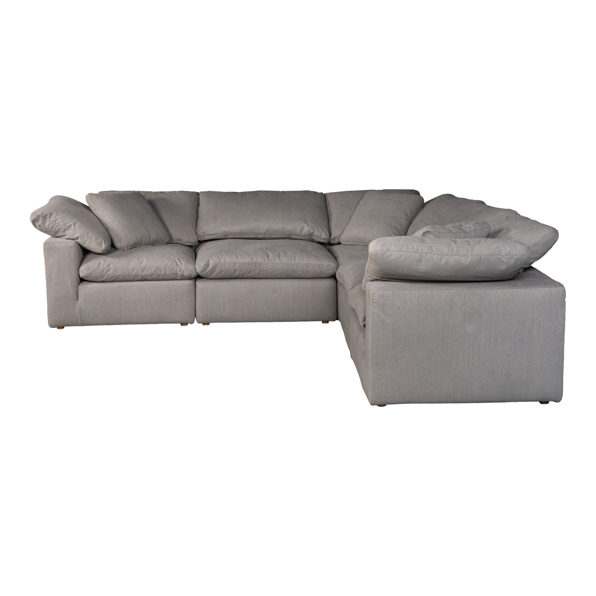 Moe's Home Collection Terra Condo Light Grey Classic L-Shaped Modular Sectional - Image 2