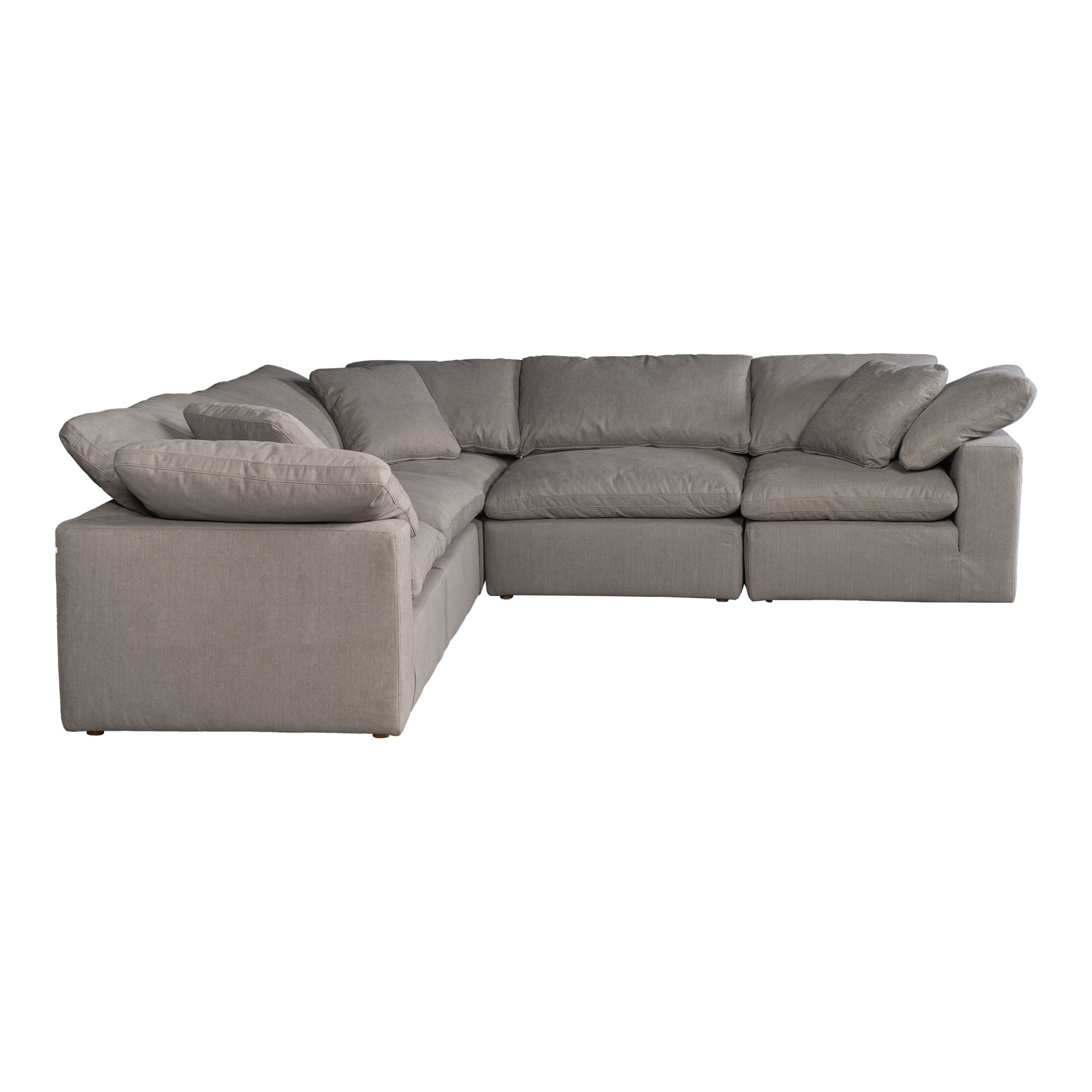 Moe's Home Collection Terra Condo Light Grey Classic L-Shaped Modular Sectional - Image 3