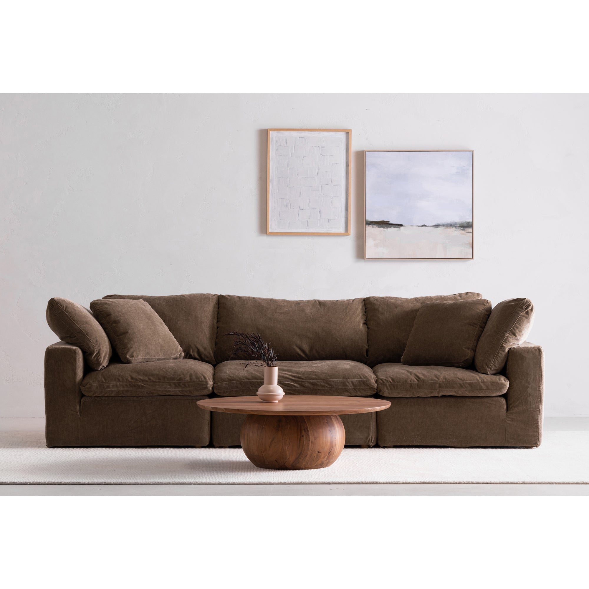 Moe’s Home Collection Clay Modular Sofa ~ Desert Sage Green Performance Fabric