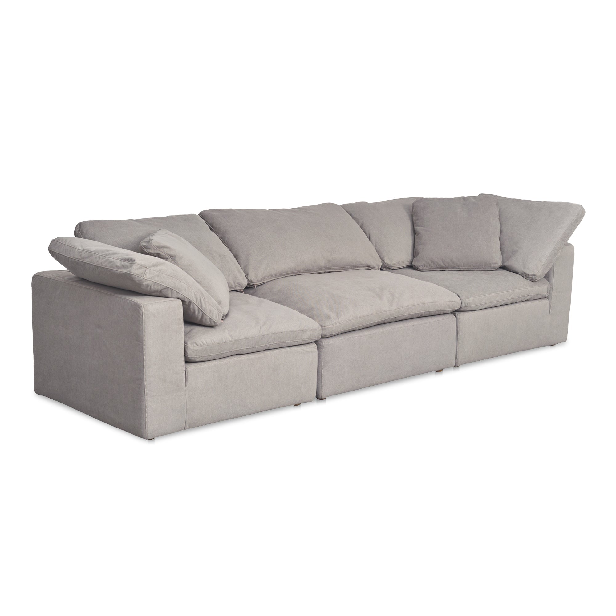 Moe's Home Collection Clay Modular Sofa ~ Light Grey LiveSmart Performance Fabric - Image 2