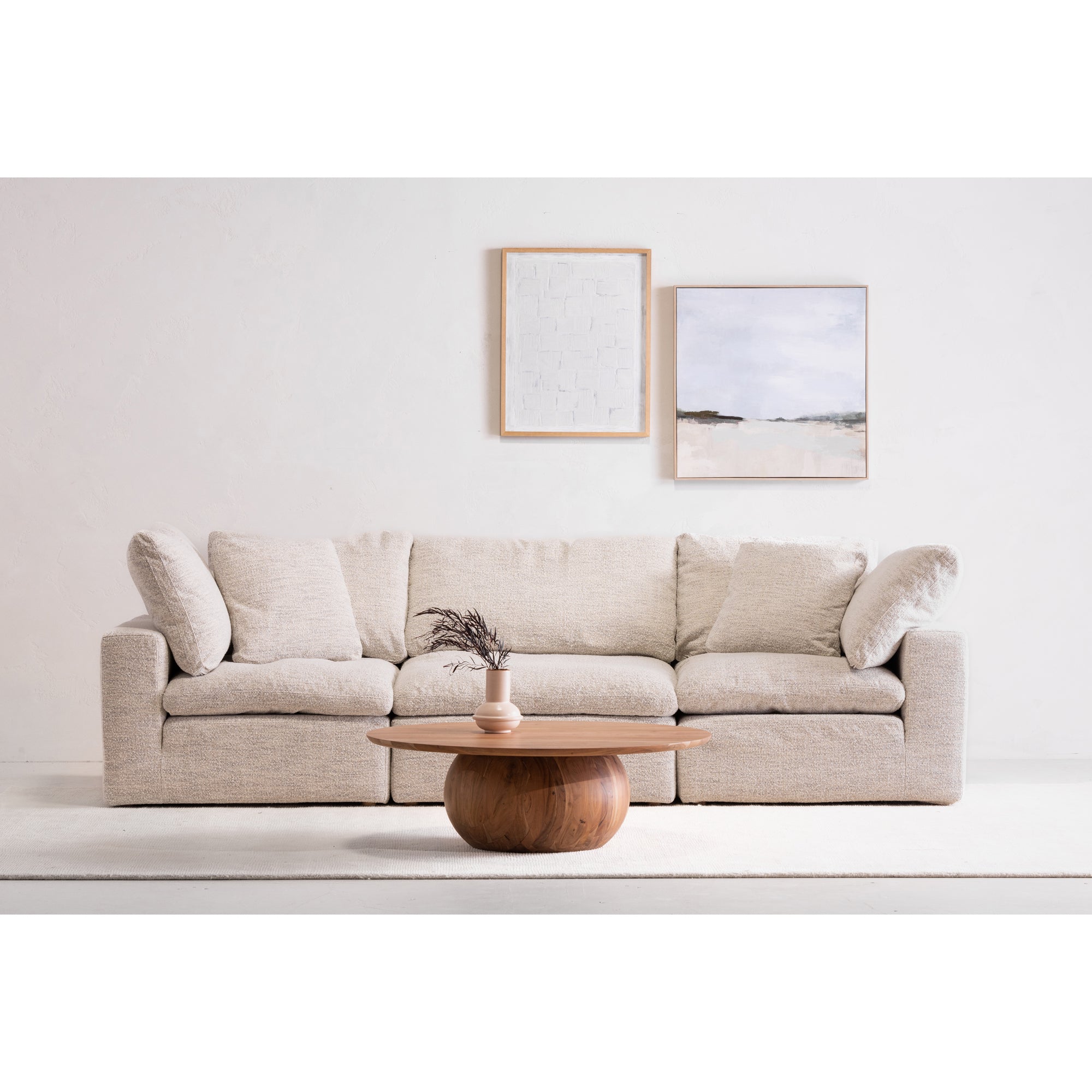 Moe’s Home Collection Clay Modular Sofa ~ Coastside Sand Performance Fabric
