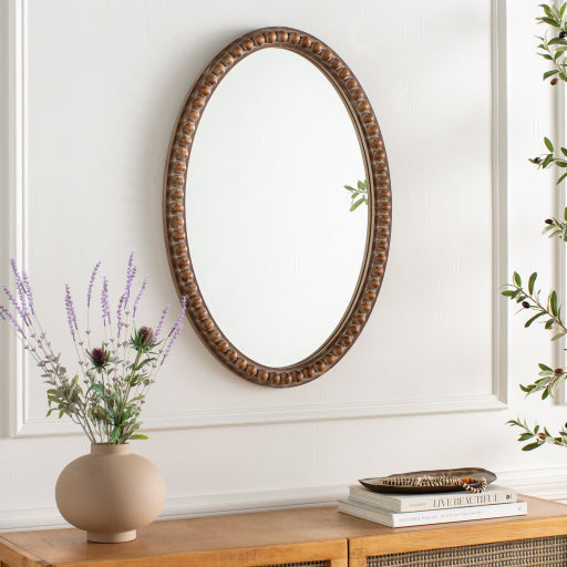 Surya Wall Decor & Mirrors Zohra Modern Oval Wall Mirror Natural Finish ZOH-002 - Image 1