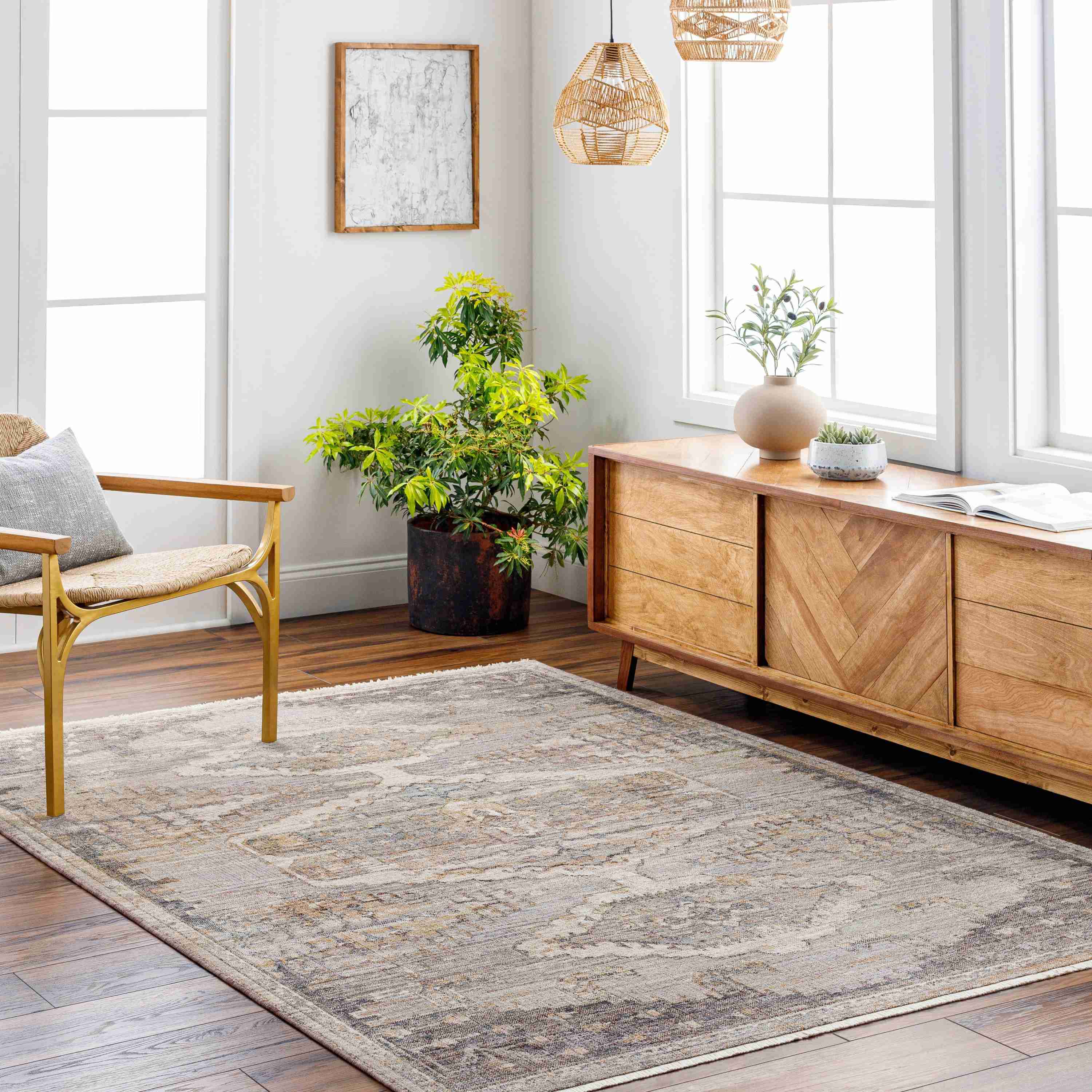 Surya Rugs Aida Collection Beige, Tan, Gray & Ivory Area Rug AAD-2303 - Image 2