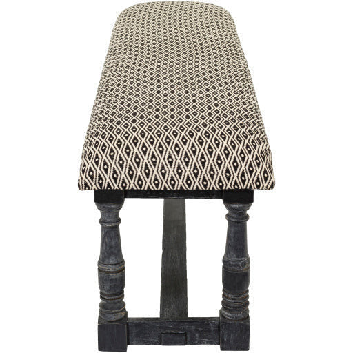 Surya Avalanche Hand Woven Fabric Rustic Modern Bench With Black Wood Base AAV-001 - Image 3