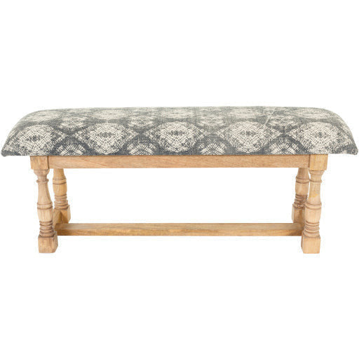 Surya Avalanche Rustic Modern Hand Woven Fabric Bench With Natural Wood Base AAV-002 - Image 3