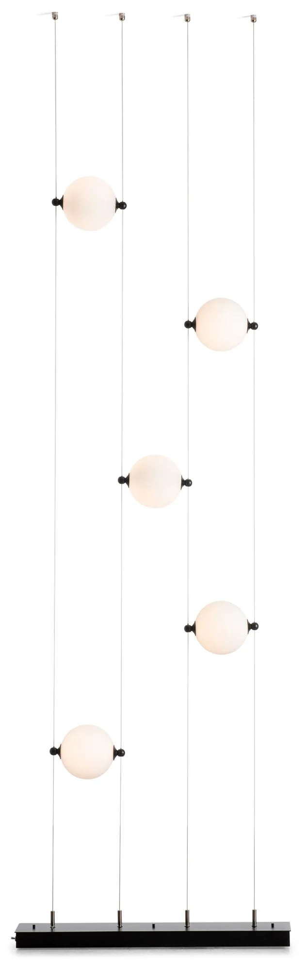Abacus 5-Light Floor to Ceiling LED Lamp - Black - Opal Glass - Standard - Image 1