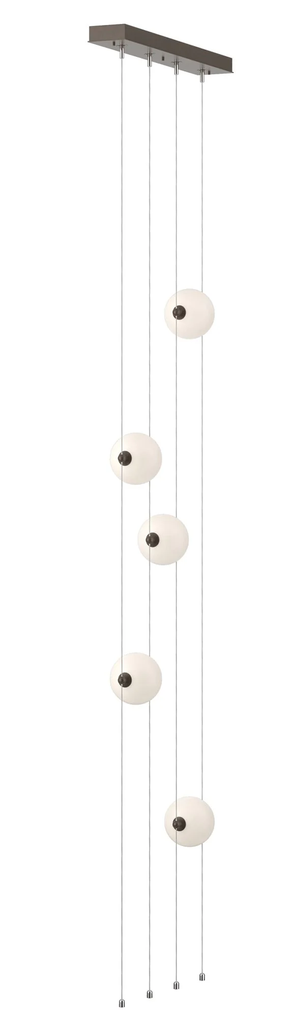 Abacus 5-Light Floor to Ceiling Plug-In LED Lamp - Bronze - Opal - Image 1