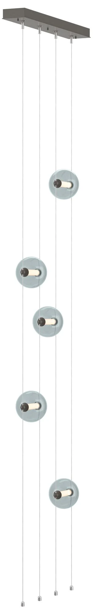Abacus 5-Light Floor to Ceiling Plug-In LED Lamp – Dark Smoke – Cool Grey