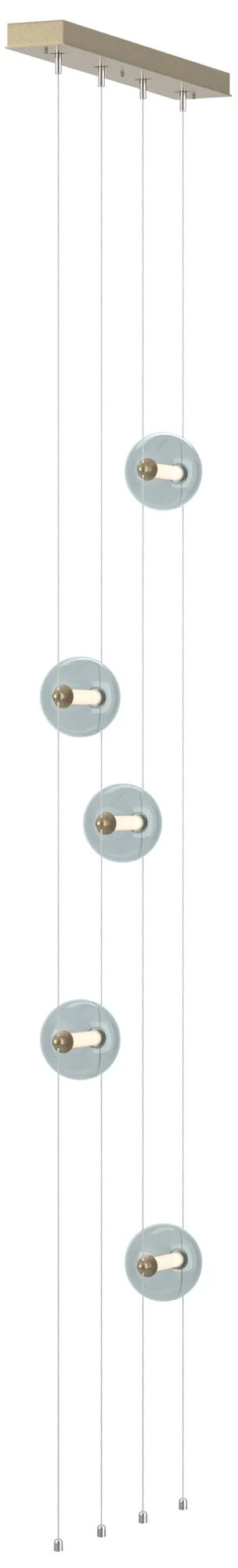 Abacus 5-Light Floor to Ceiling Plug-In LED Lamp - Gold - Cool Grey - Image 1