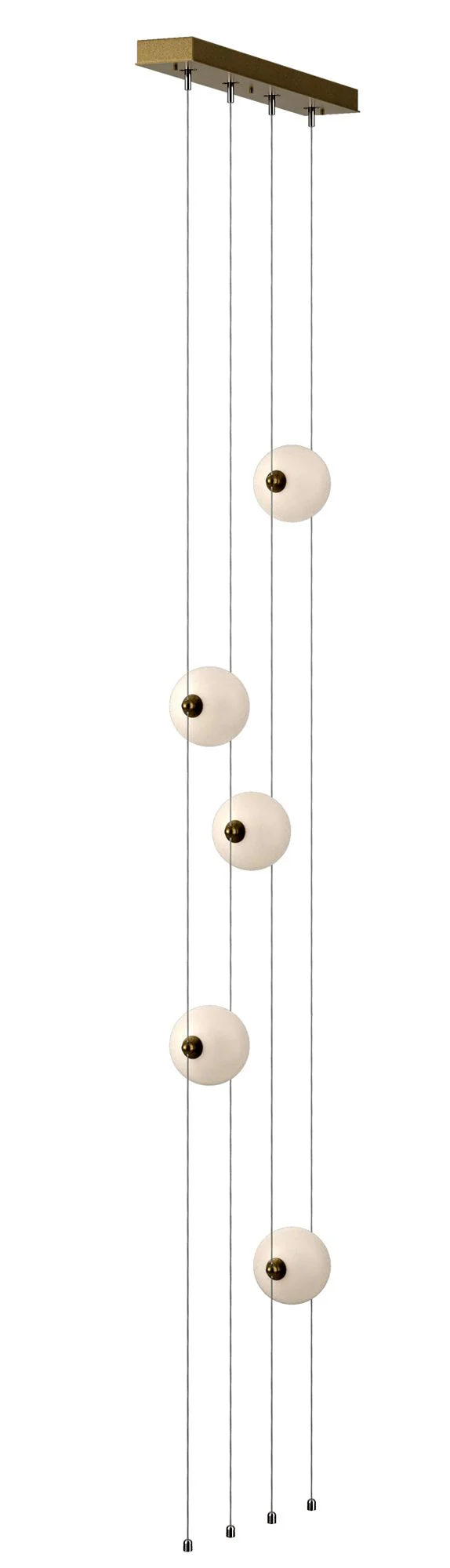 Abacus 5-Light Floor to Ceiling Plug-In LED Lamp - Gold - Opal - Image 1