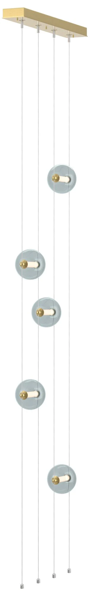 Abacus 5-Light Floor to Ceiling Plug-In LED Lamp - Modern Brass - Cool Grey - Image 1