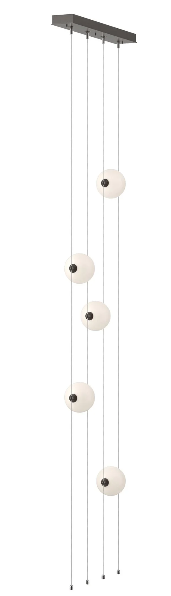 Abacus 5-Light Floor to Ceiling Plug-In LED Lamp – Oil Rubbed Bronze – Opal