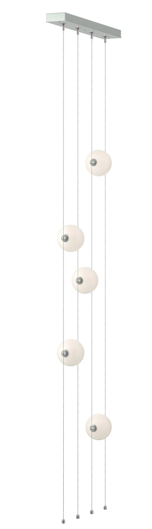 Abacus 5-Light Floor to Ceiling Plug-In LED Lamp - Platinum - Opal - Image 1