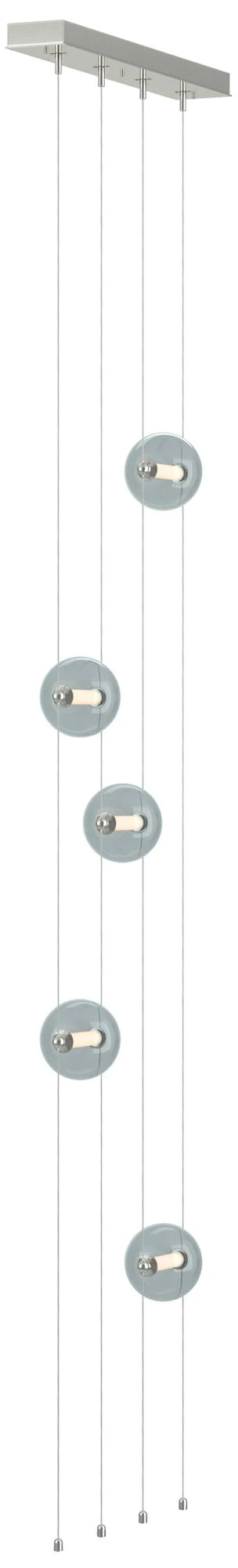 Abacus 5-Light Floor to Ceiling Plug-In LED Lamp – Sterling – Cool Grey
