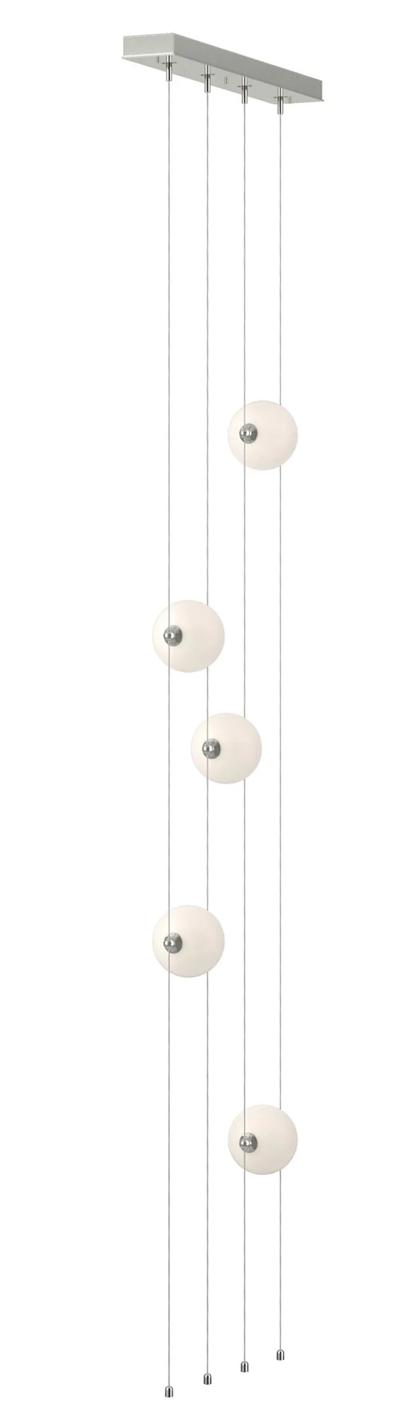 Abacus 5-Light Floor to Ceiling Plug-In LED Lamp - Sterling - Opal - Image 1
