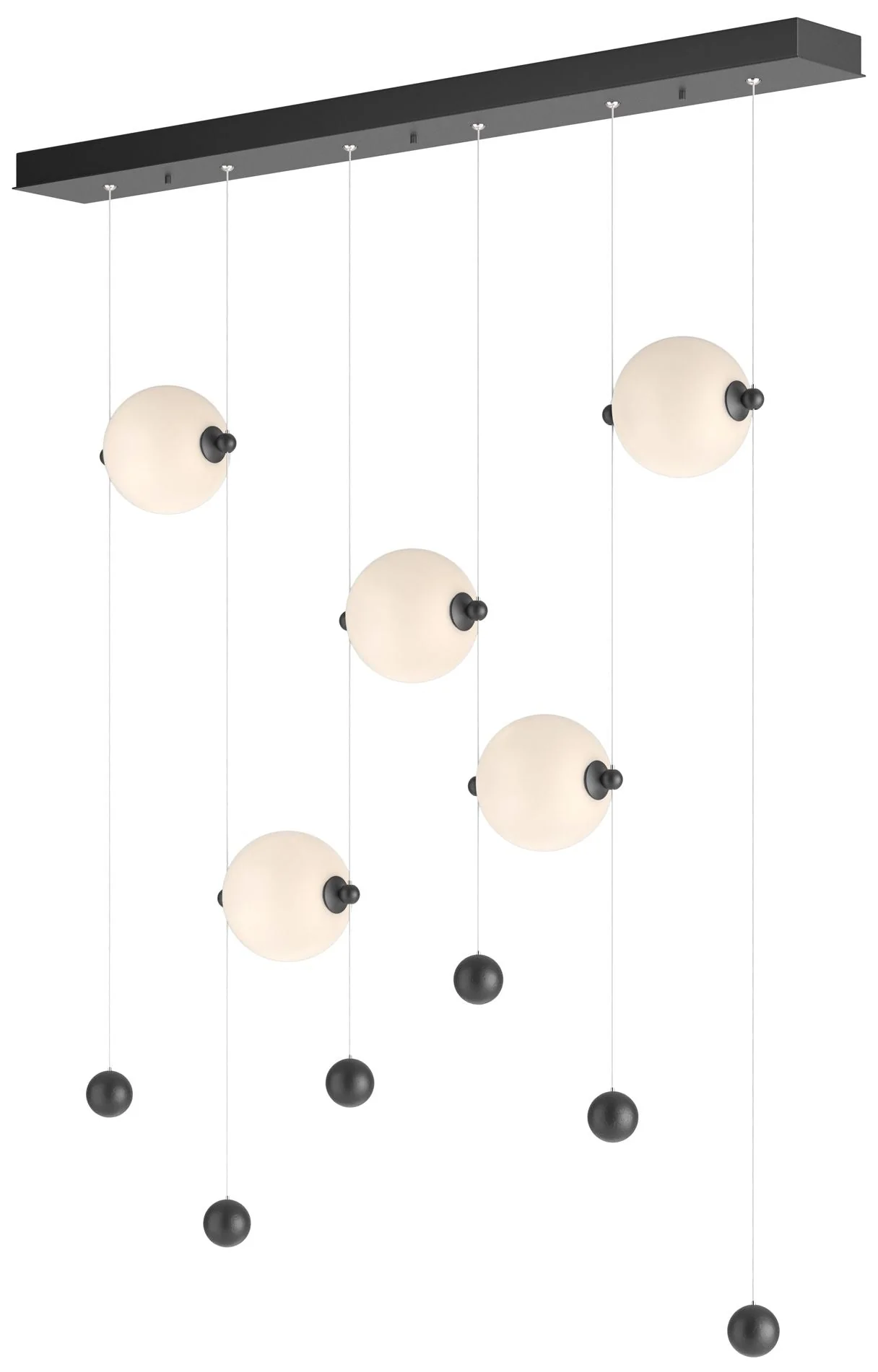 Abacus 5-Light LED Pendant – Black – Opal