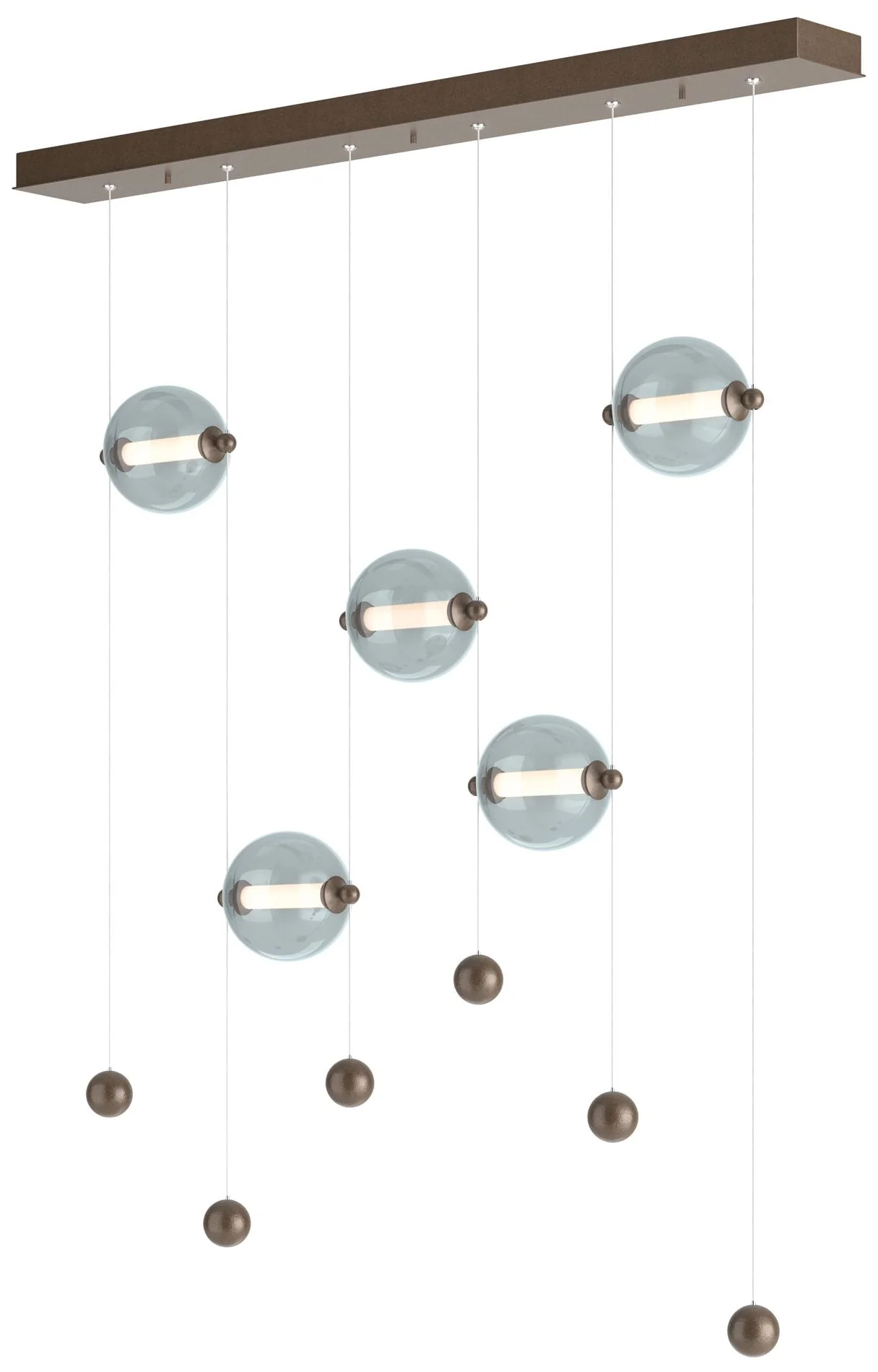 Abacus 5-Light LED Pendant - Bronze - Cool Grey - Image 1