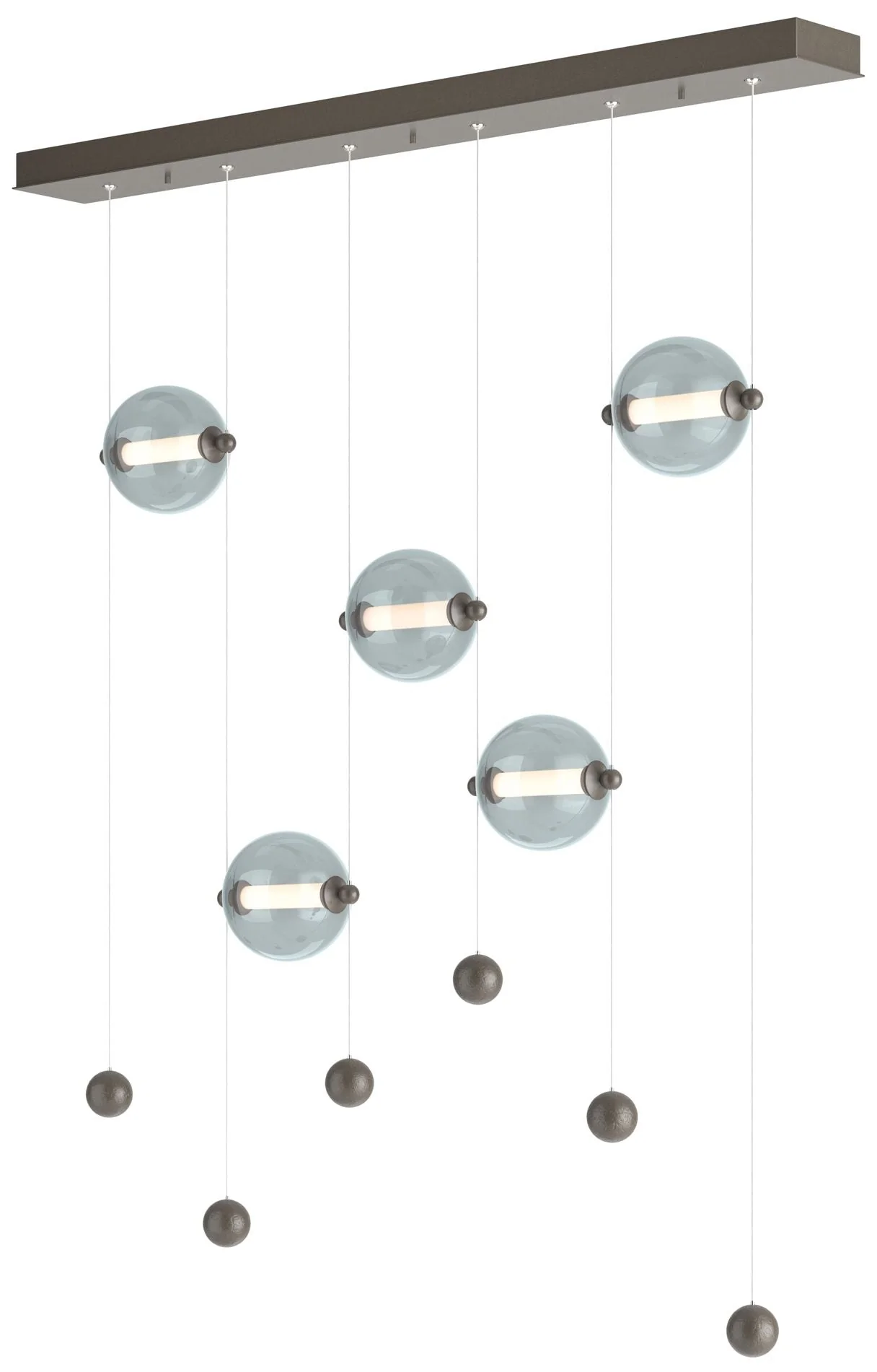 Abacus 5-Light LED Pendant - Dark Smoke - Cool Grey - Image 1