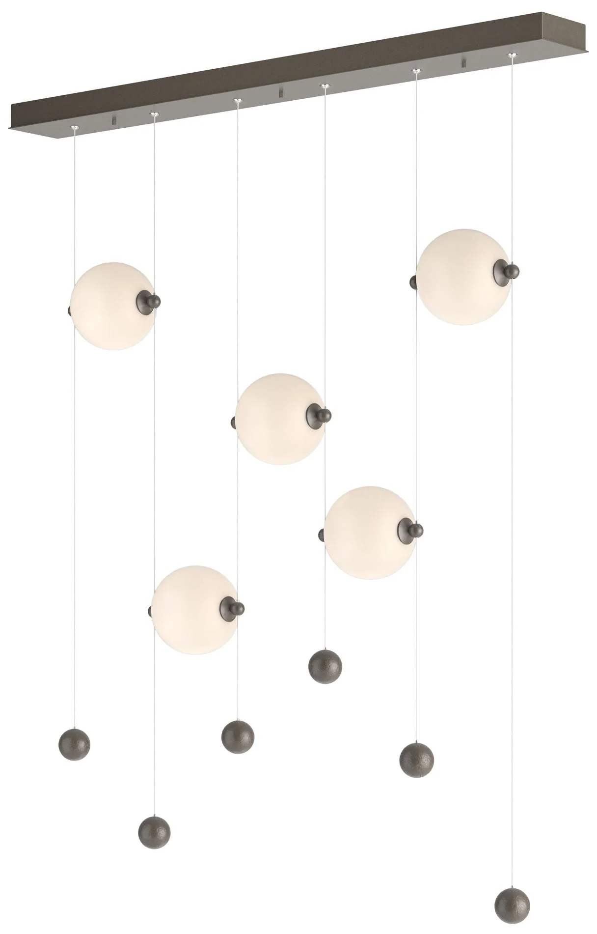 Abacus 5-Light LED Pendant - Dark Smoke - Opal - Image 1