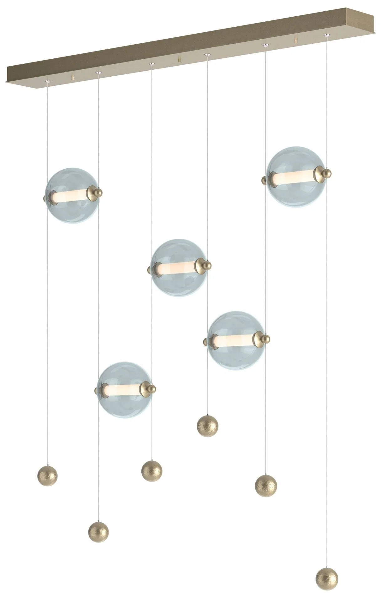 Abacus 5-Light LED Pendant - Gold - Cool Grey - Image 1