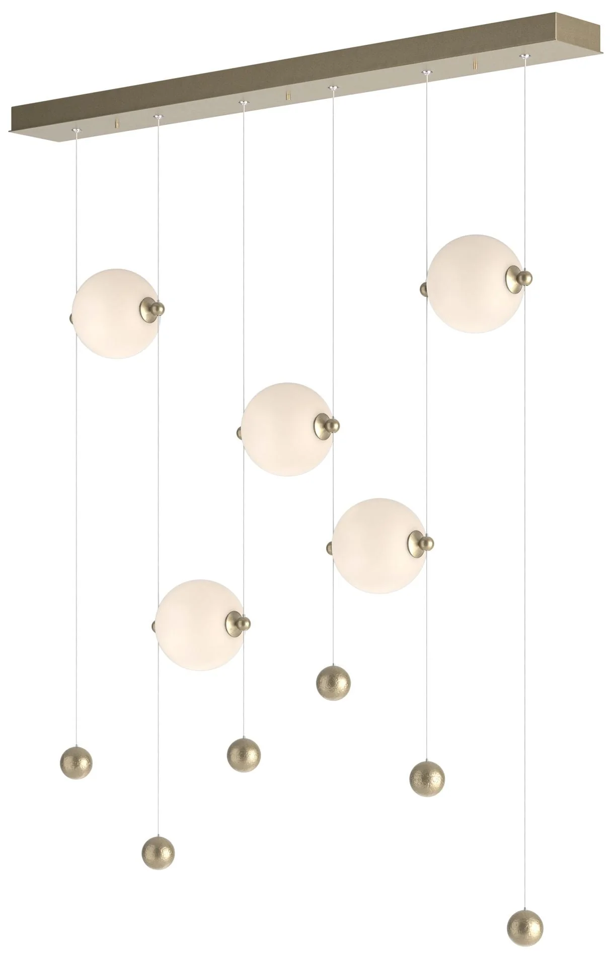 Abacus 5-Light LED Pendant - Gold - Opal - Image 1