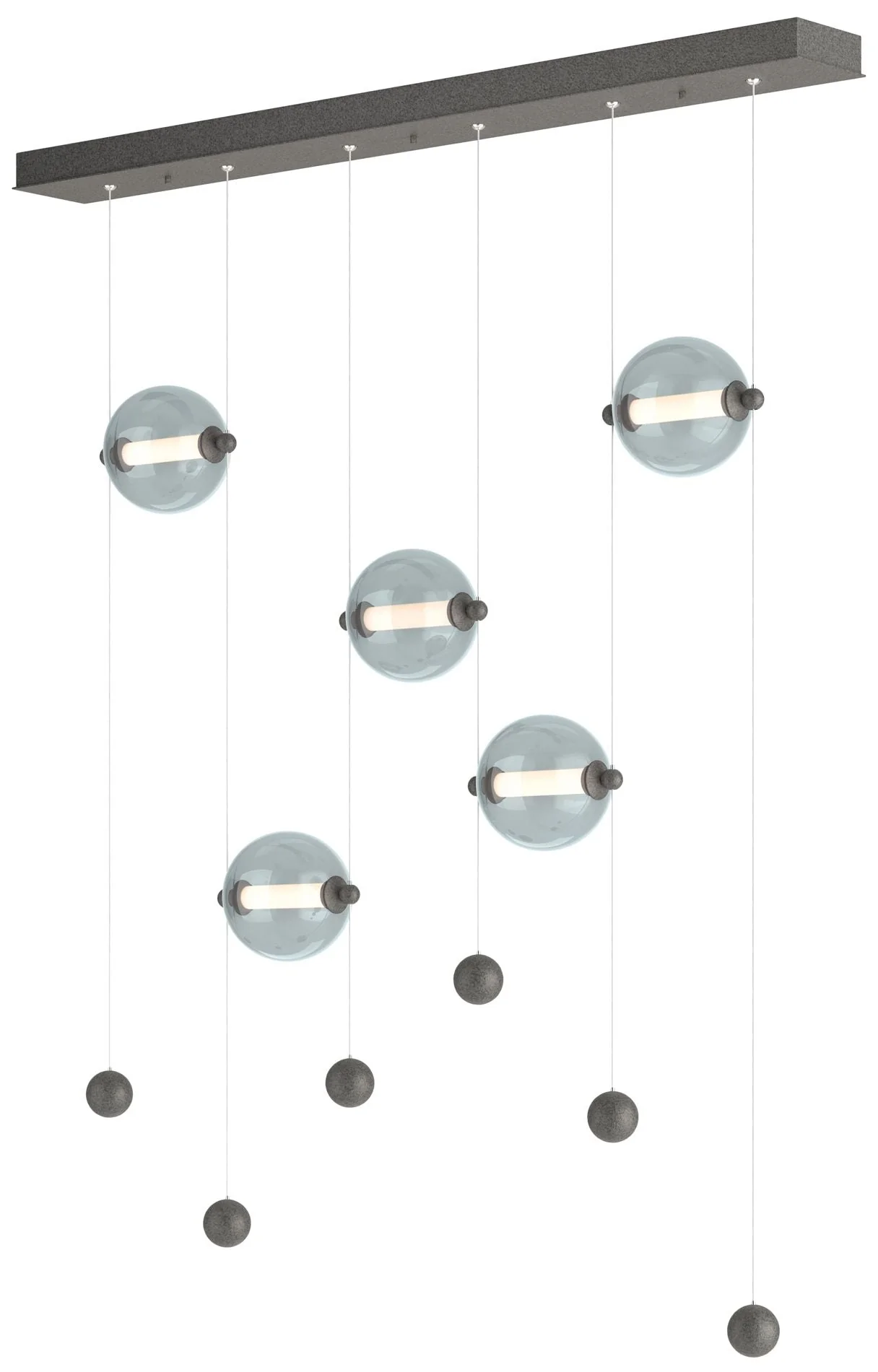 Abacus 5-Light LED Pendant - Iron - Cool Grey - Image 1
