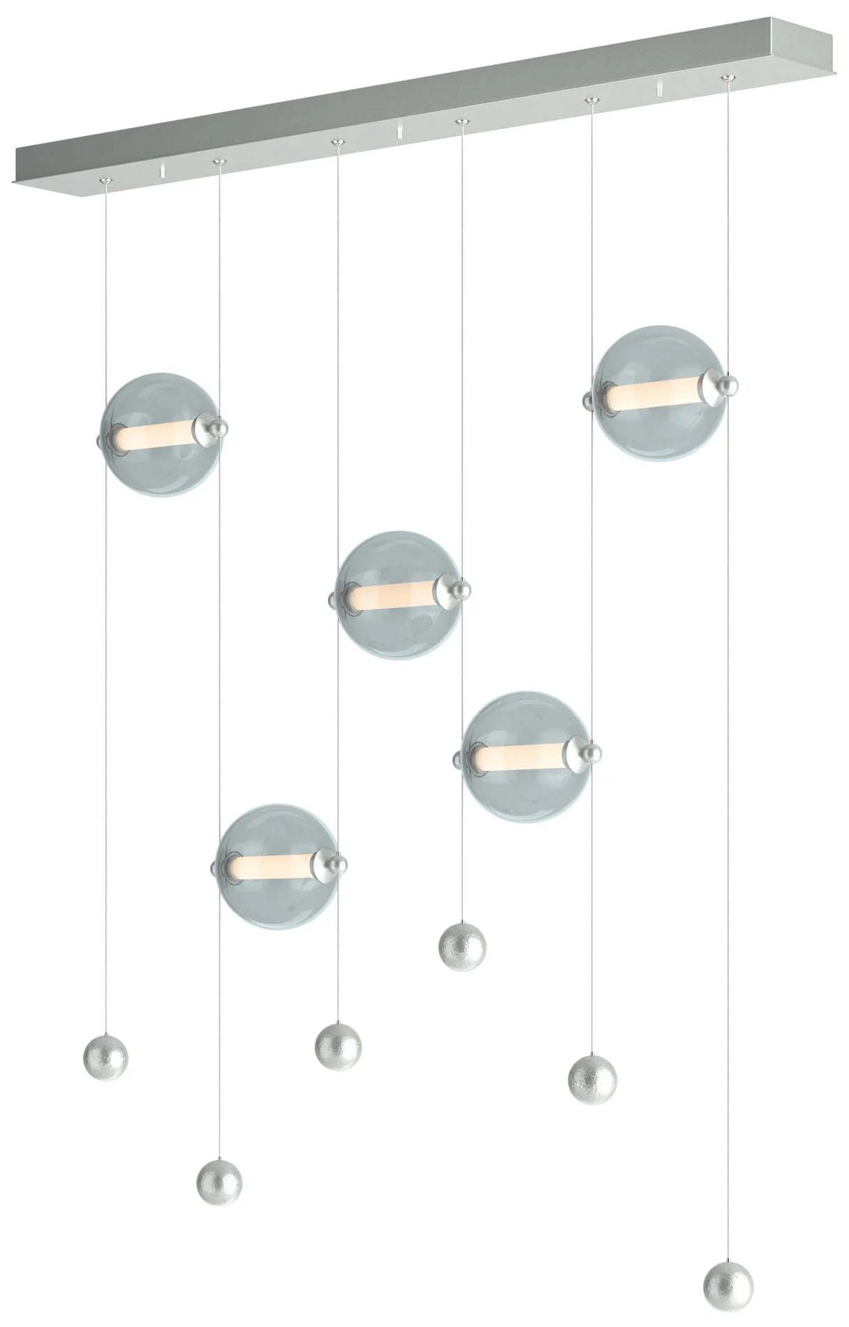 Abacus 5-Light LED Pendant - Platinum - Cool Grey - Image 1