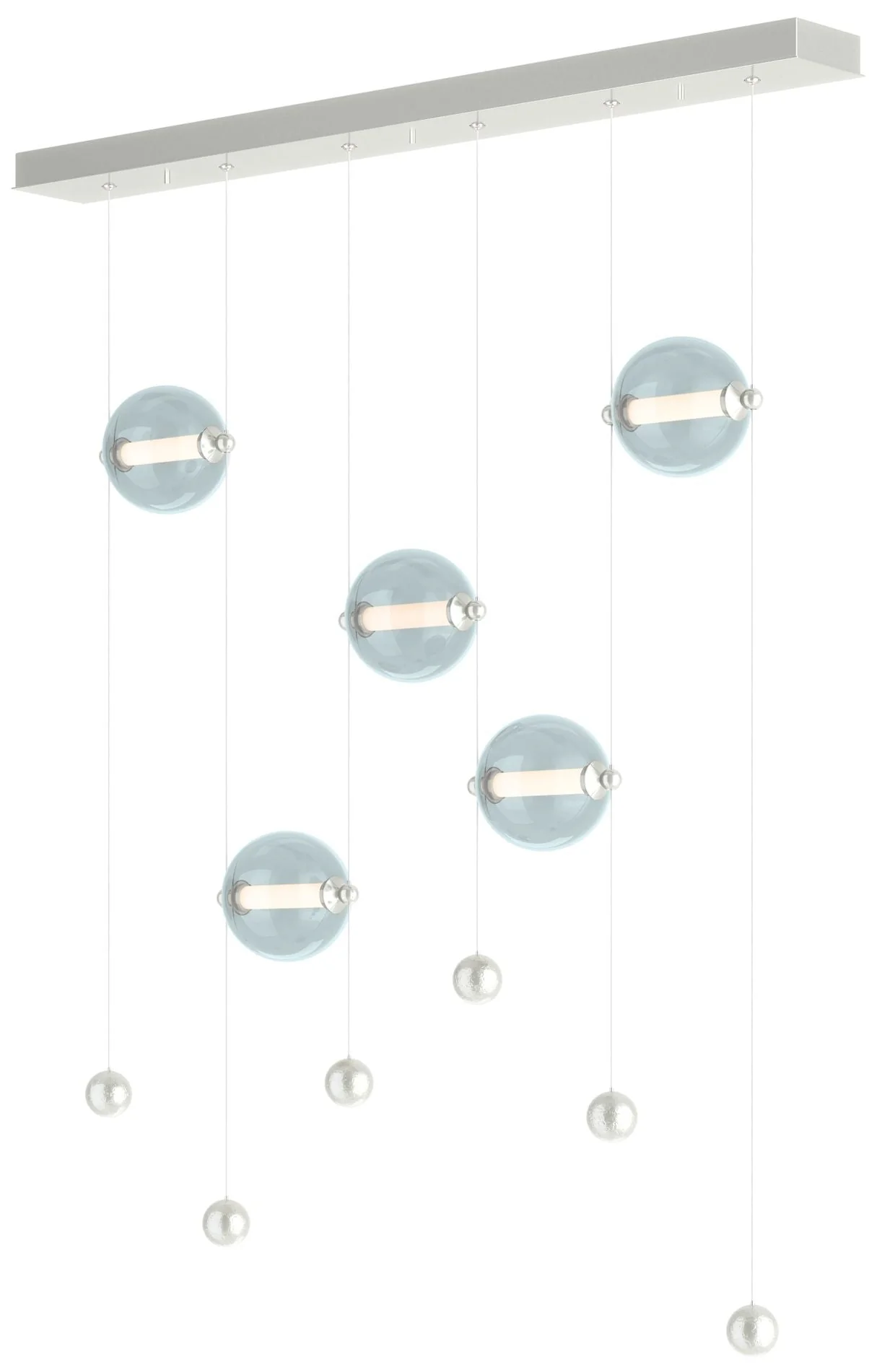 Abacus 5-Light LED Pendant - Sterling - Cool Grey - Image 1