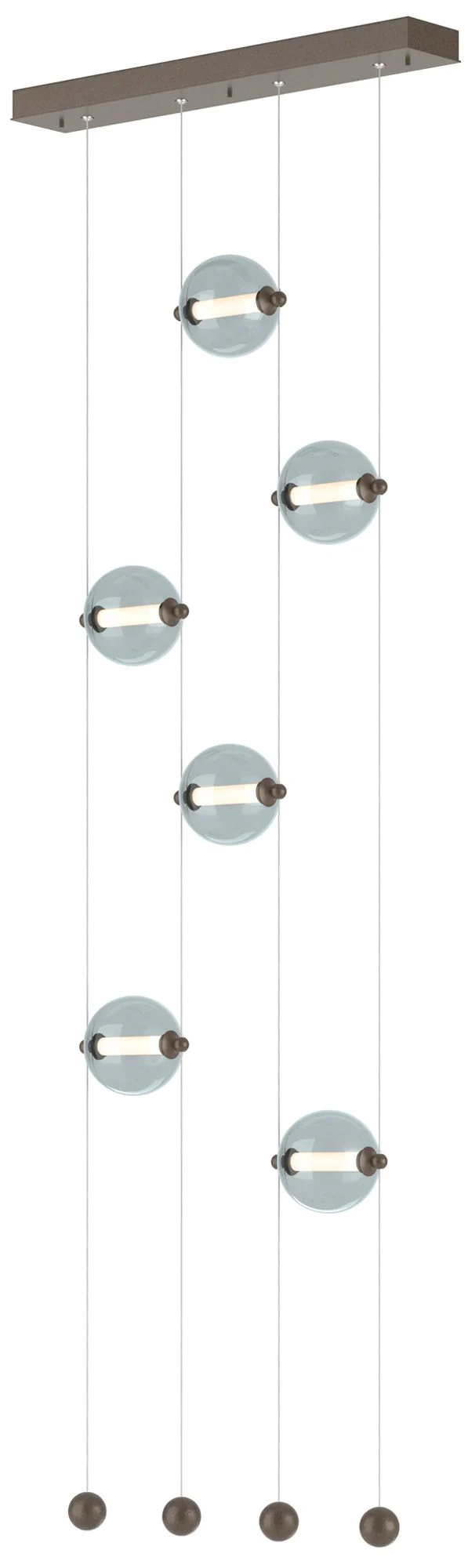 Abacus 6-Light Ceiling-to-Floor LED Pendant - Bronze - Cool Grey - Image 1