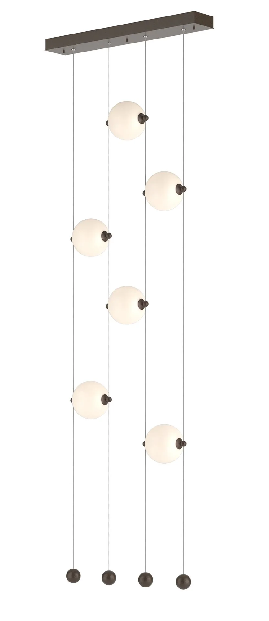 Abacus 6-Light Ceiling-to-Floor LED Pendant - Bronze - Opal - Image 1