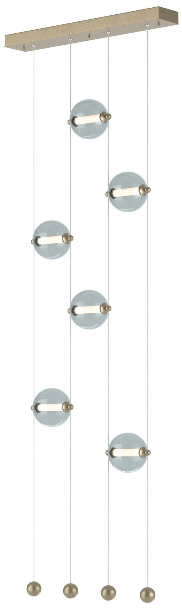 Abacus 6-Light Ceiling-to-Floor LED Pendant - Gold - Cool Grey - Image 1