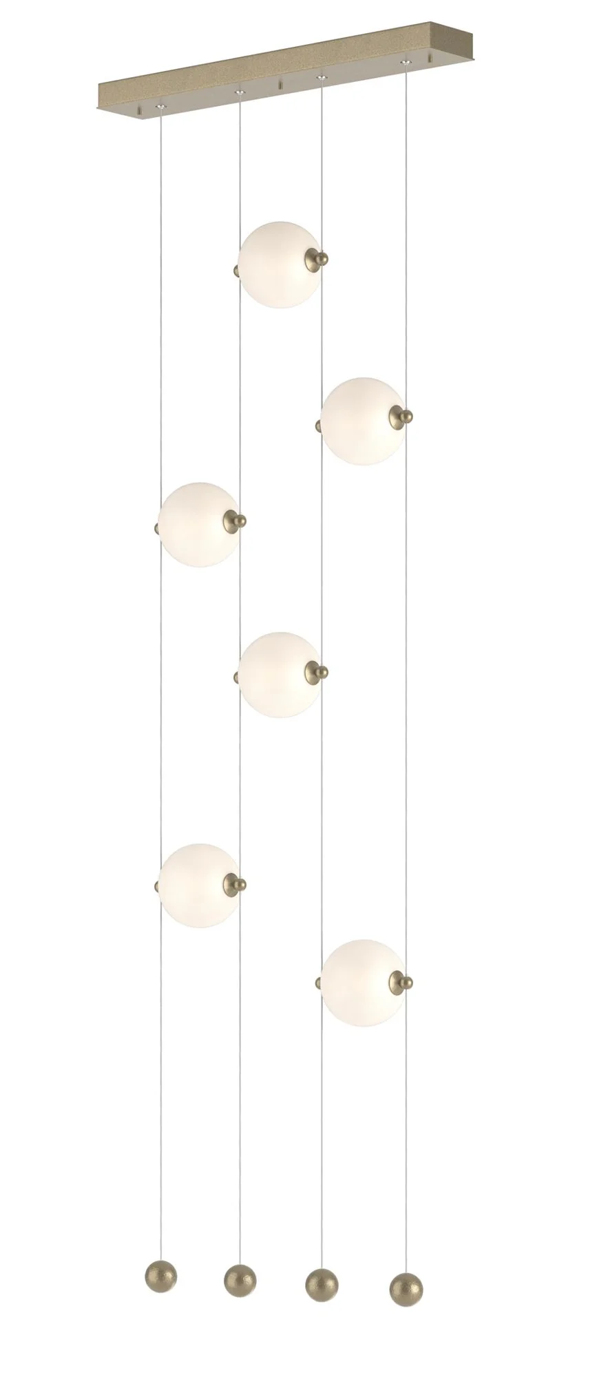 Abacus 6-Light Ceiling-to-Floor LED Pendant - Gold - Opal - Image 1