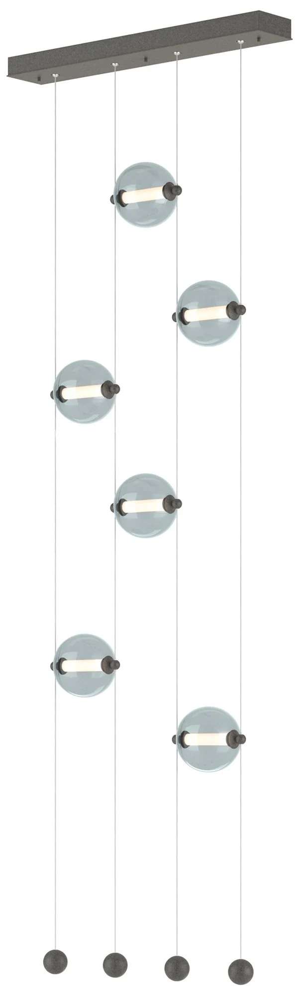 Abacus 6-Light Ceiling-to-Floor LED Pendant - Iron - Cool Grey - Image 1
