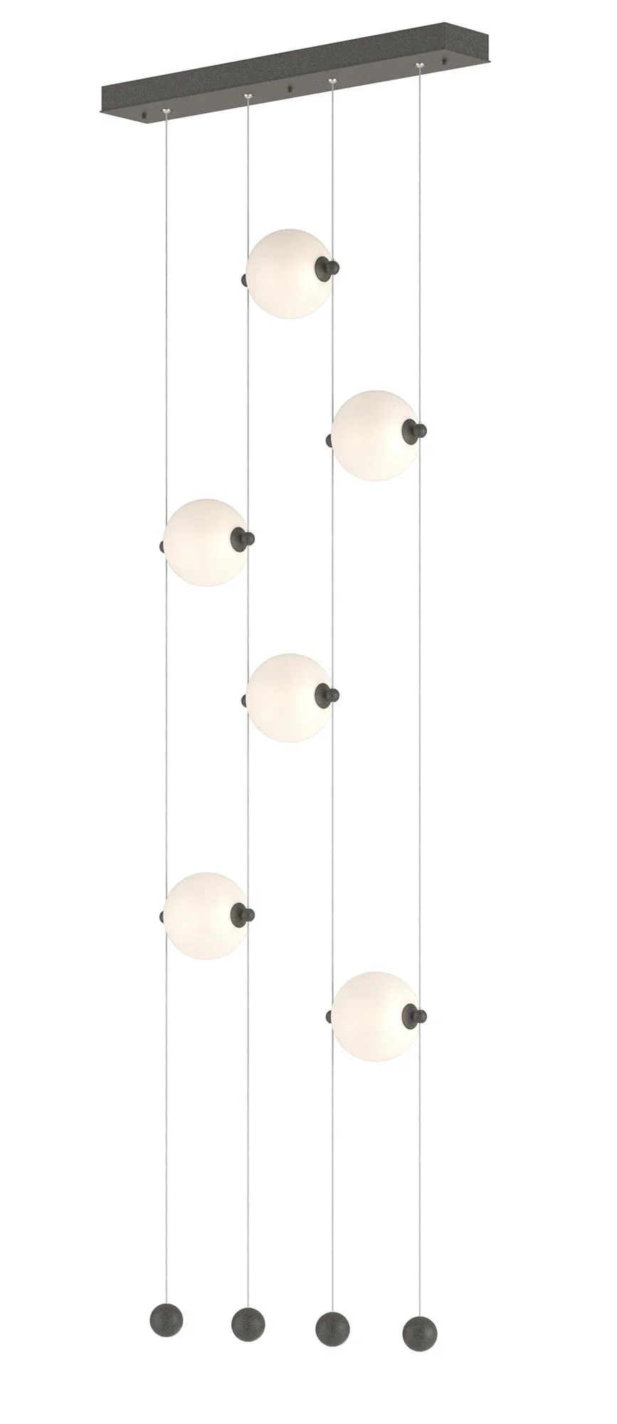 Abacus 6-Light Ceiling-to-Floor LED Pendant - Iron - Opal - Image 1