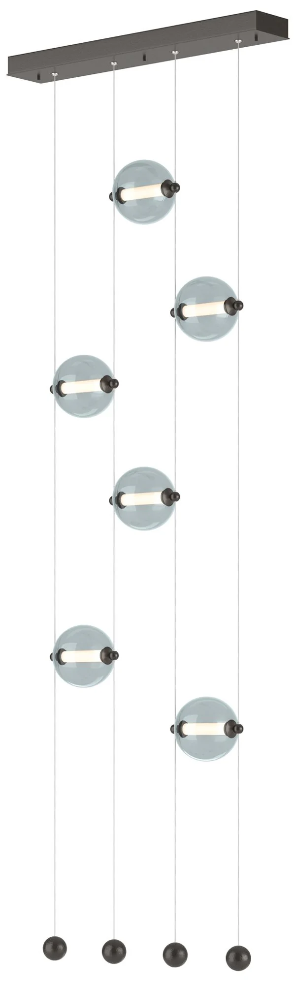 Abacus 6-Light Ceiling-to-Floor LED Pendant - Oil Rubbed Bronze - Cool Grey - Image 1
