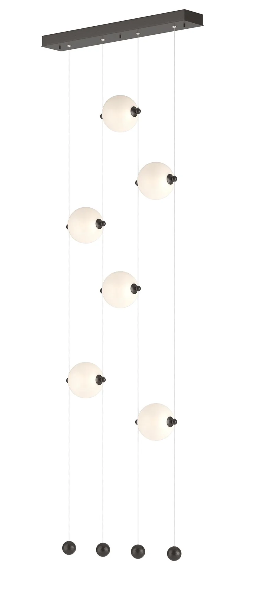 Abacus 6-Light Ceiling-to-Floor LED Pendant - Oil Rubbed Bronze - Opal - Image 1