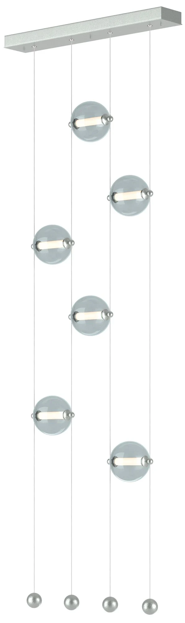Abacus 6-Light Ceiling-to-Floor LED Pendant - Platinum - Cool Grey - Image 1