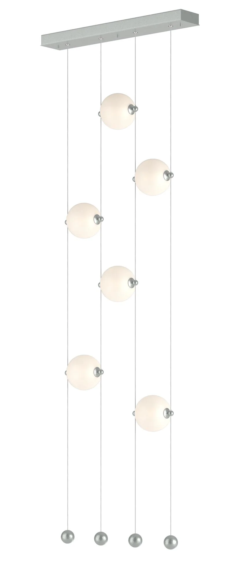 Abacus 6-Light Ceiling-to-Floor LED Pendant - Platinum - Opal - Image 1