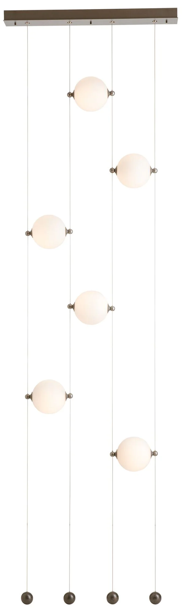 Abacus 6-Light Ceiling-to-Floor LED Pendant - Smoke - Opal Glass - Standard - Image 1