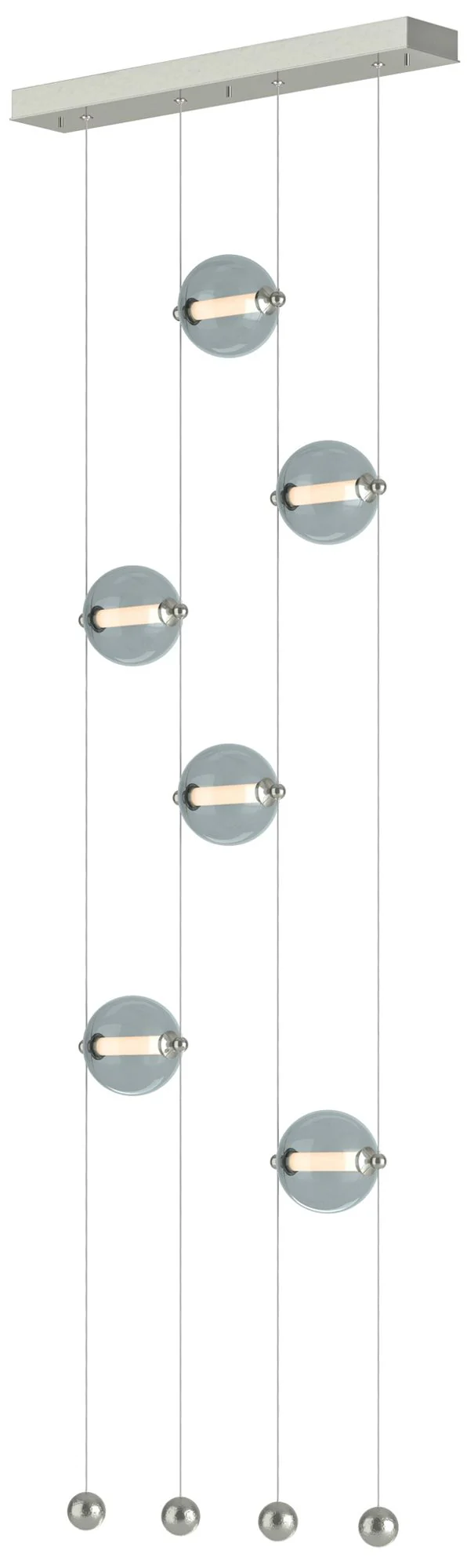 Abacus 6-Light Ceiling-to-Floor LED Pendant - Sterling - Cool Grey - Image 1