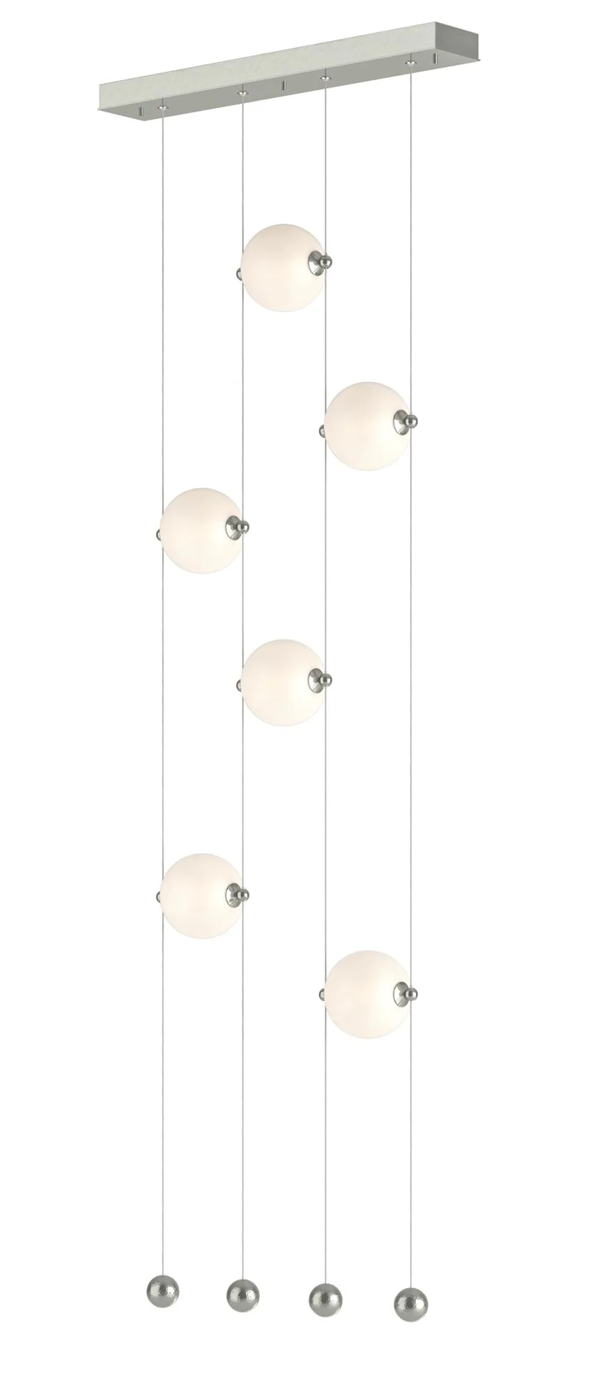 Abacus 6-Light Ceiling-to-Floor LED Pendant - Sterling - Opal - Image 1