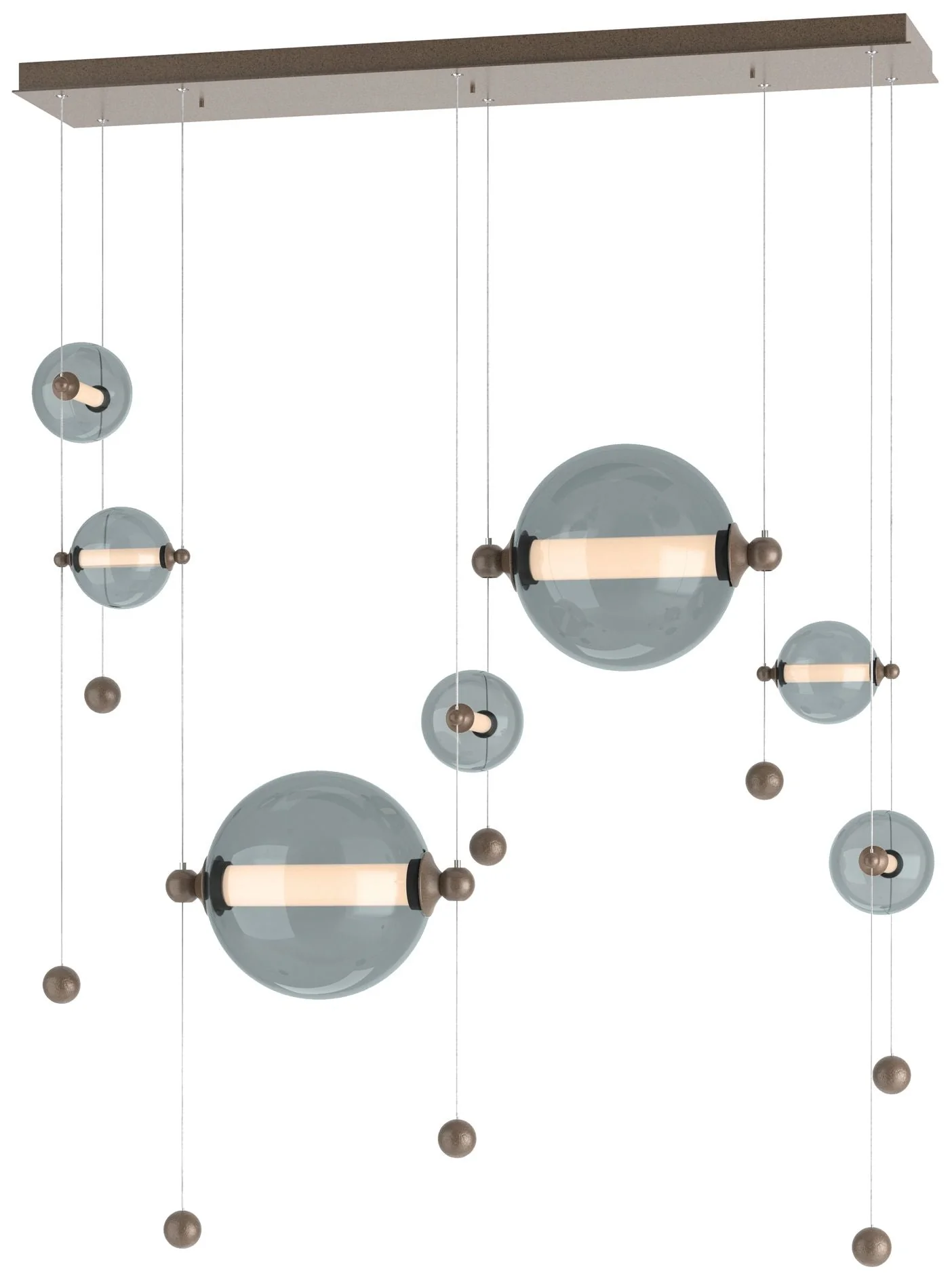 Abacus 7-Light Double Linear LED Pendant - Bronze - Cool Grey - Image 1